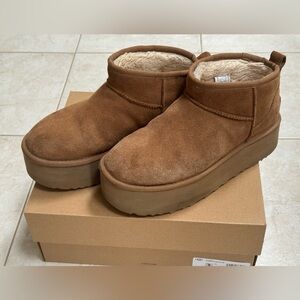 UGG Women's Ultra Mini Platform Boots - Chestnut